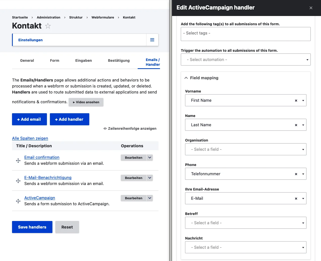 Handler ActiveCampaign in Primer