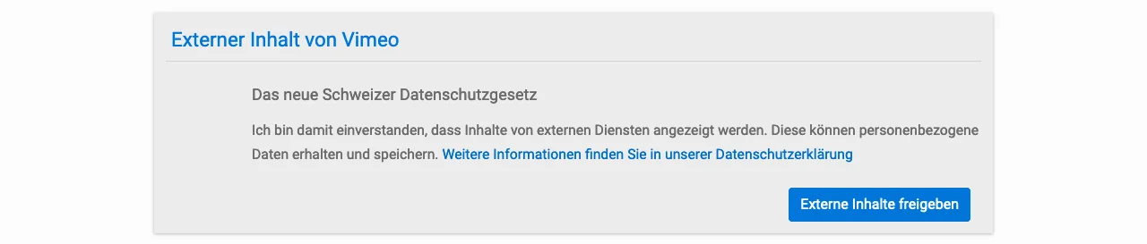  Opt-in für eingebettete Videos