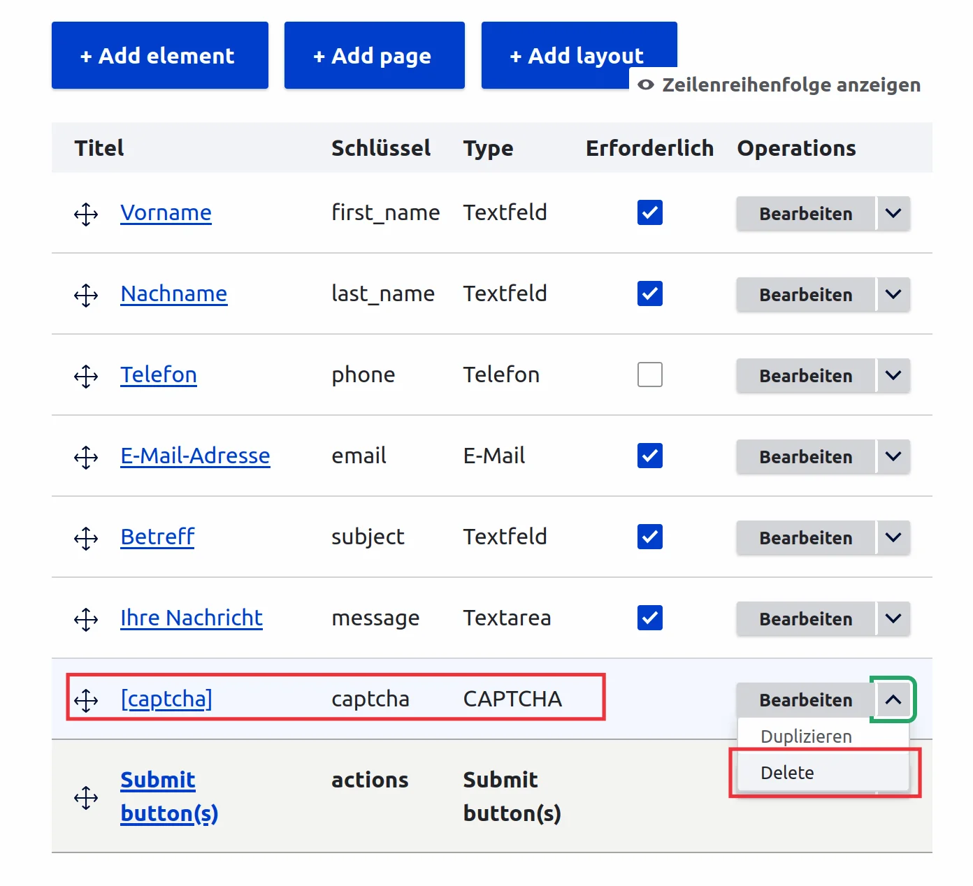 remove captcha from form